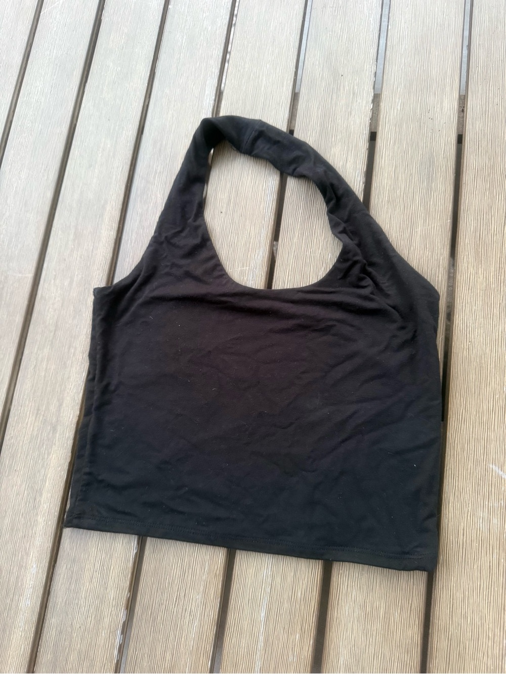 Antistar Black Halter Neck Open Back Top Size Medium Y2K